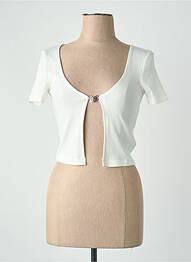 Gilet manches courtes col v blanc ONLY femme