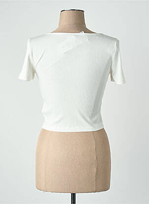 Gilet manches courtes col v blanc ONLY femme