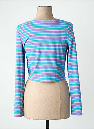 Gilet manches longues col v bleu ONLY femme