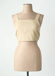 Top col carré beige ONLY femme