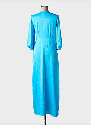 Robe longue col v manches 3/4 bleu ONLY femme