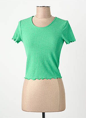 T-shirt col rond vert ONLY femme