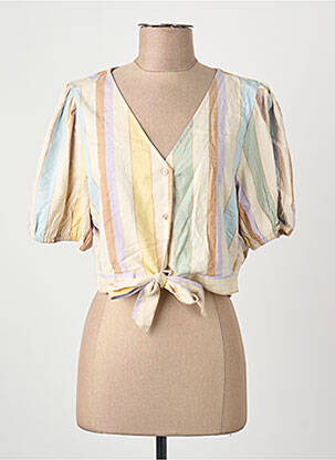 Chemisier manches courtes beige ONLY femme