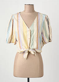 Chemisier manches courtes manches courtes beige ONLY femme