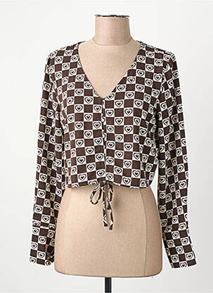 Top manches longues marron ONLY femme