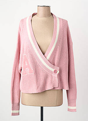 Gilet manches longues col v rose ONLY femme