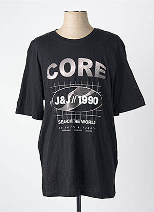 T-shirt col rond noir JACK & JONES homme