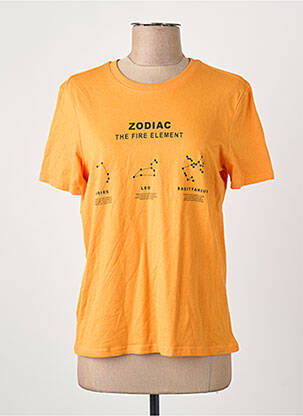 T-shirt coupe droite manches courtes orange ONLY femme