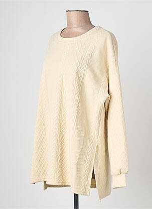 Pull col rond manches longues beige JACQUELINE DE YONG femme