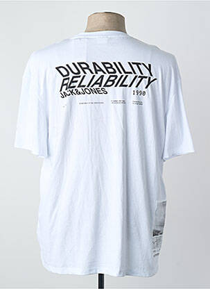 T-shirt col rond manches courtes blanc JACK & JONES homme
