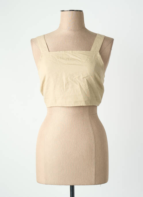 Top col carré beige ONLY femme