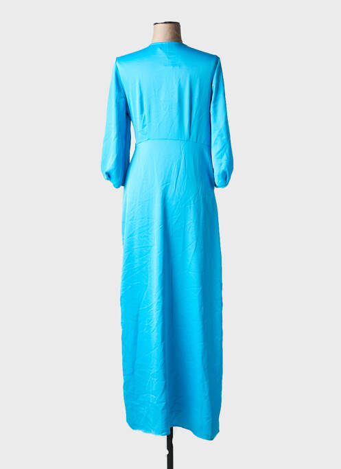 Robe longue col v manches 3/4 bleu ONLY femme