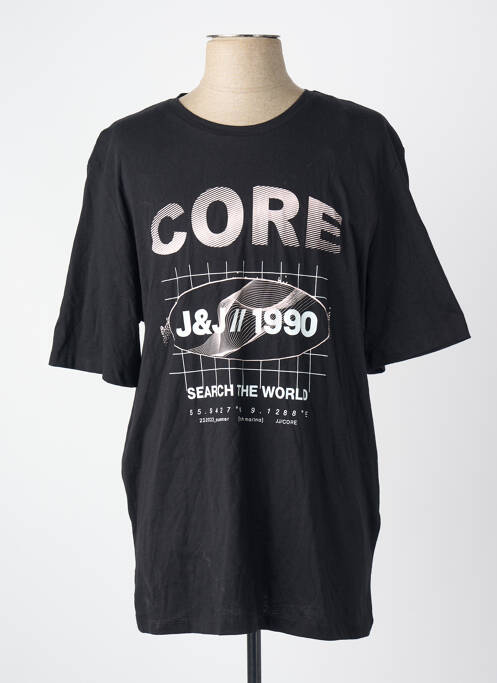 T-shirt col rond noir JACK & JONES homme