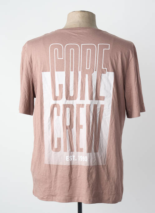 T-shirt coupe droite manches courtes marron JACK & JONES homme