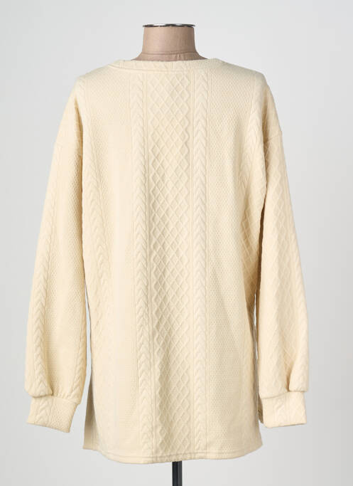 Pull col rond manches longues beige JACQUELINE DE YONG femme