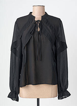 Chemisier coupe droite manches longues noir VILA femme