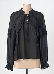 Chemisier coupe droite manches longues noir VILA femme