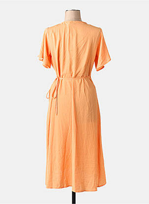 Robe mi-longue manches courtes manches courtes orange VERO MODA femme