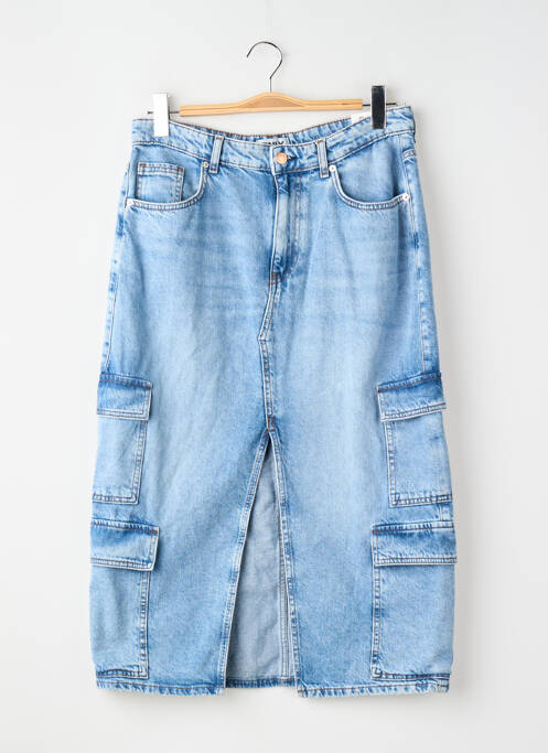 Jupe mi-longue bleu ONLY femme