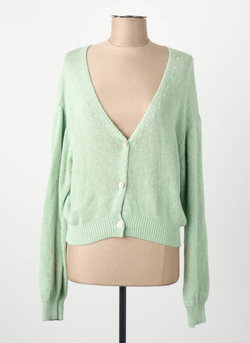Gilet manches longues vert BELLITA femme