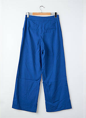 Pantalon droit fermeture zippée sous rabat avec crochet taille haute bleu VERO MODA femme