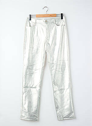 Pantalon droit taille normale taille normale argent ONLY femme