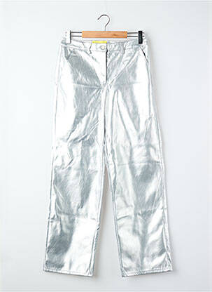 Pantalon droit taille haute taille haute argent JJXX femme