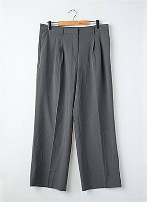 Pantalon large fermeture zippée sous rabat avec crochet gris VERO MODA femme