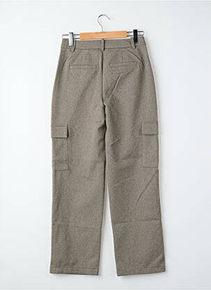 Pantalon droit fermeture zippée sous rabat avec crochet gris VERO MODA femme