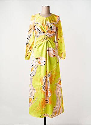 Robe longue manches longues manches longues jaune SOMETHING NEW femme
