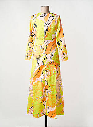 Robe longue manches longues manches longues jaune SOMETHING NEW femme