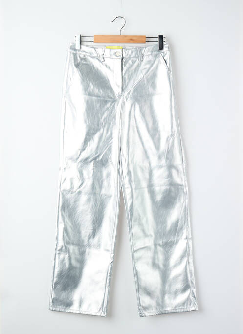 Pantalon droit taille haute taille haute argent JJXX femme