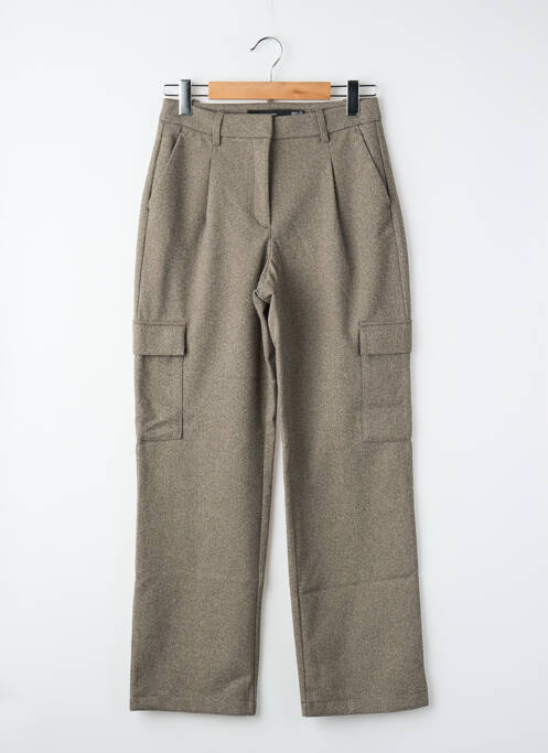Pantalon droit fermeture zippée sous rabat avec crochet gris VERO MODA femme