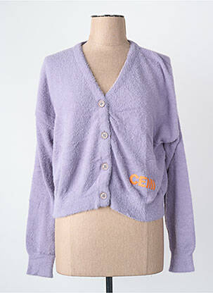 Gilet manches longues violet CEMI femme