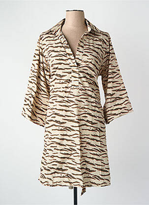 Robe mi-longue marron NOOR BY NORA GHARIB femme