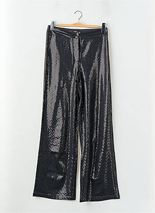 Pantalon droit fermeture zippée sous rabat avec crochet taille haute noir VERO MODA femme