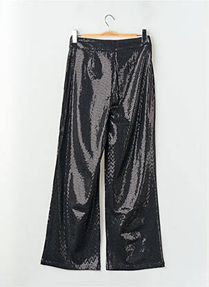 Pantalon droit fermeture zippée sous rabat avec crochet taille haute noir VERO MODA femme