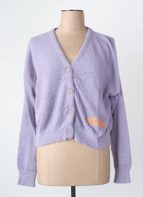 Gilet manches longues violet CEMI femme