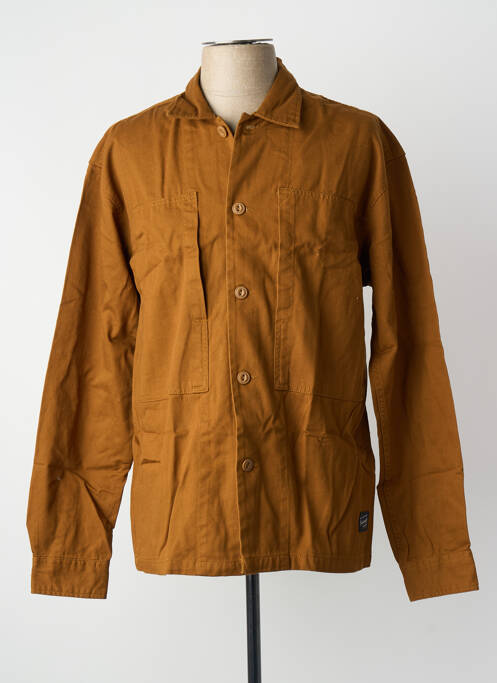 Chemise manches longues marron JACK & JONES homme