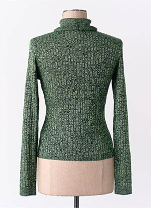 Pull col roulé manches longues manches longues vert JACQUELINE DE YONG femme