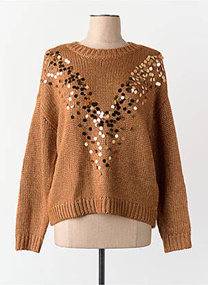 Pull manches longues manches longues marron ONLY femme