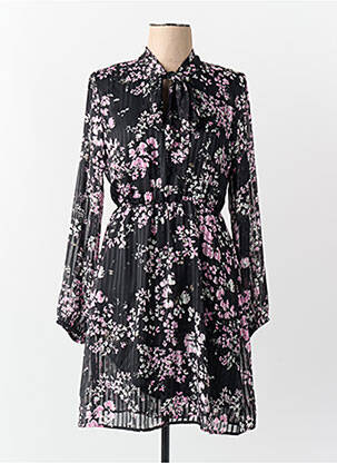 Robe mi-longue col v noir JACQUELINE DE YONG femme