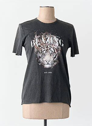 T-shirt col rond manches courtes noir ONLY femme