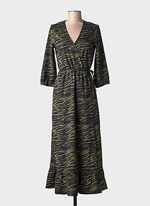 Robe longue manches 3/4 vert ONLY femme
