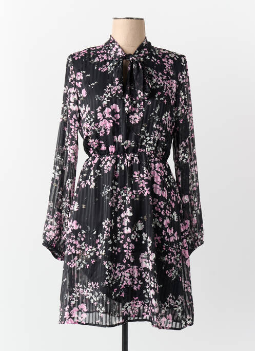 Robe mi-longue col v noir JACQUELINE DE YONG femme
