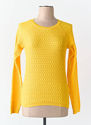 Pull col rond manches longues jaune ONLY femme