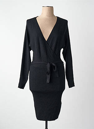 Robe pull coupe droite manches longues noir VERO MODA femme