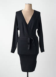 Robe pull coupe droite manches longues noir VERO MODA femme
