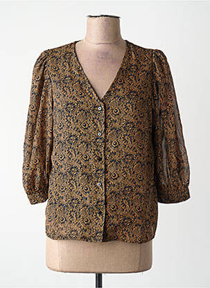 Chemisier coupe droite manches 3/4 marron VERO MODA femme