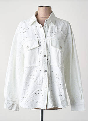 Veste en jean fermeture bouton blanc ONLY femme